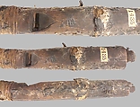 Stopped pipe (mechanically blown whistle), wood (red cedar or spruce), resin, cord, pig? bladder, Native American (Hamatsa, Kwakiutl)
